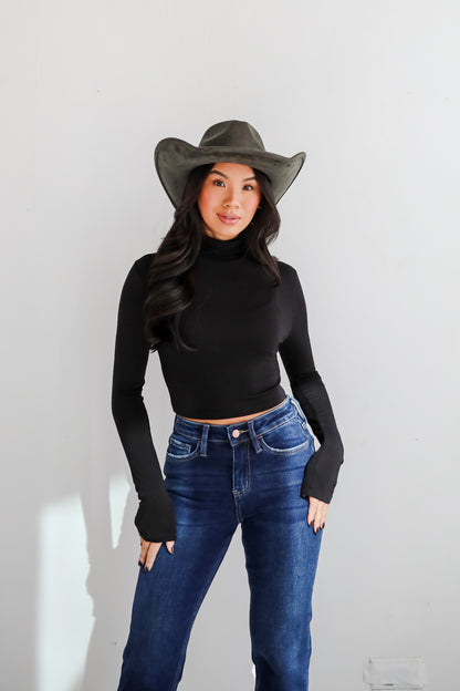 Aurora Mock Neck Crop Top