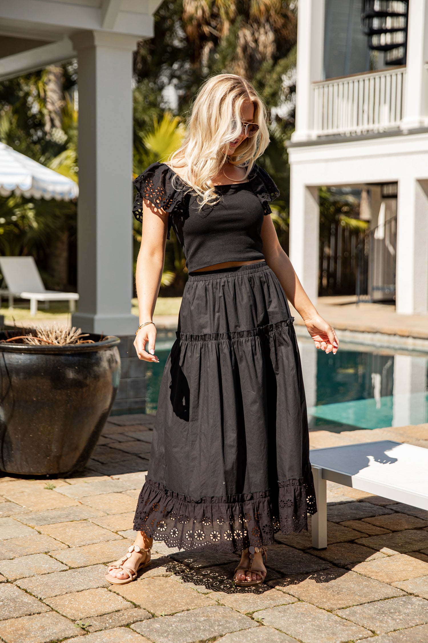 Hilltop Hour Eyelet Maxi Skirt | Trendy Women's Skirts | ShopDressUp Pink / Large Hilltop Hour Eyelet Maxi Skirt | Trendy Women's Skirts | ShopDressUp Pink / Large