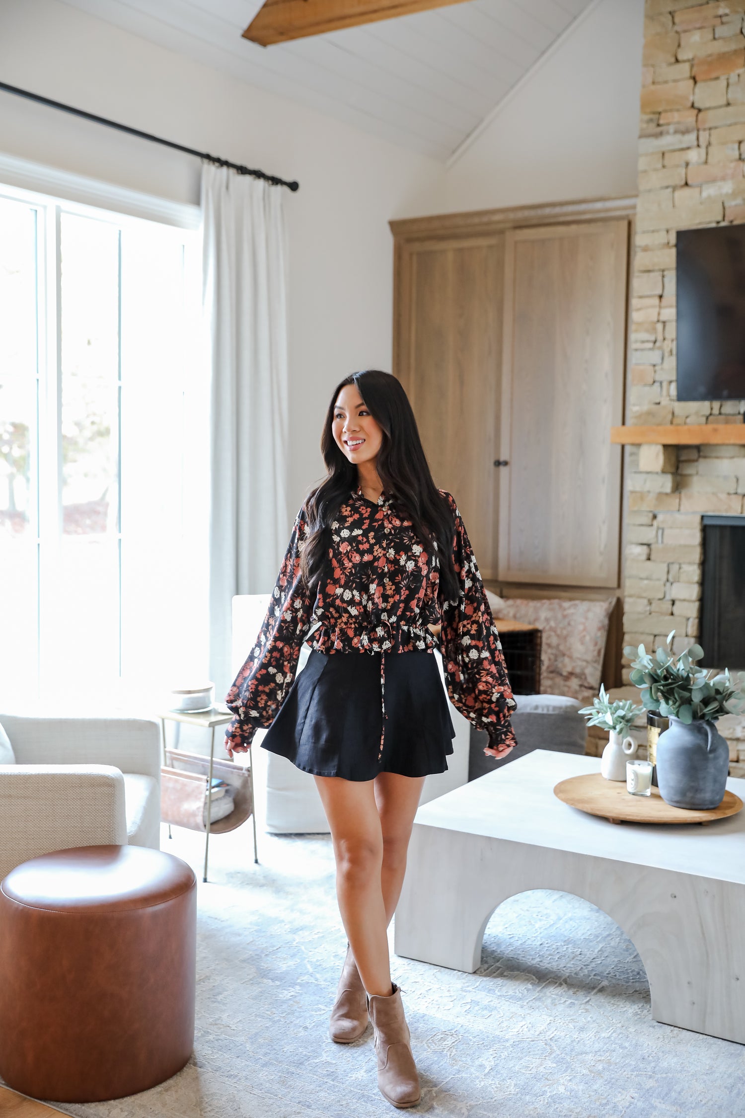 Luxe Possibilities Black Floral Blouse