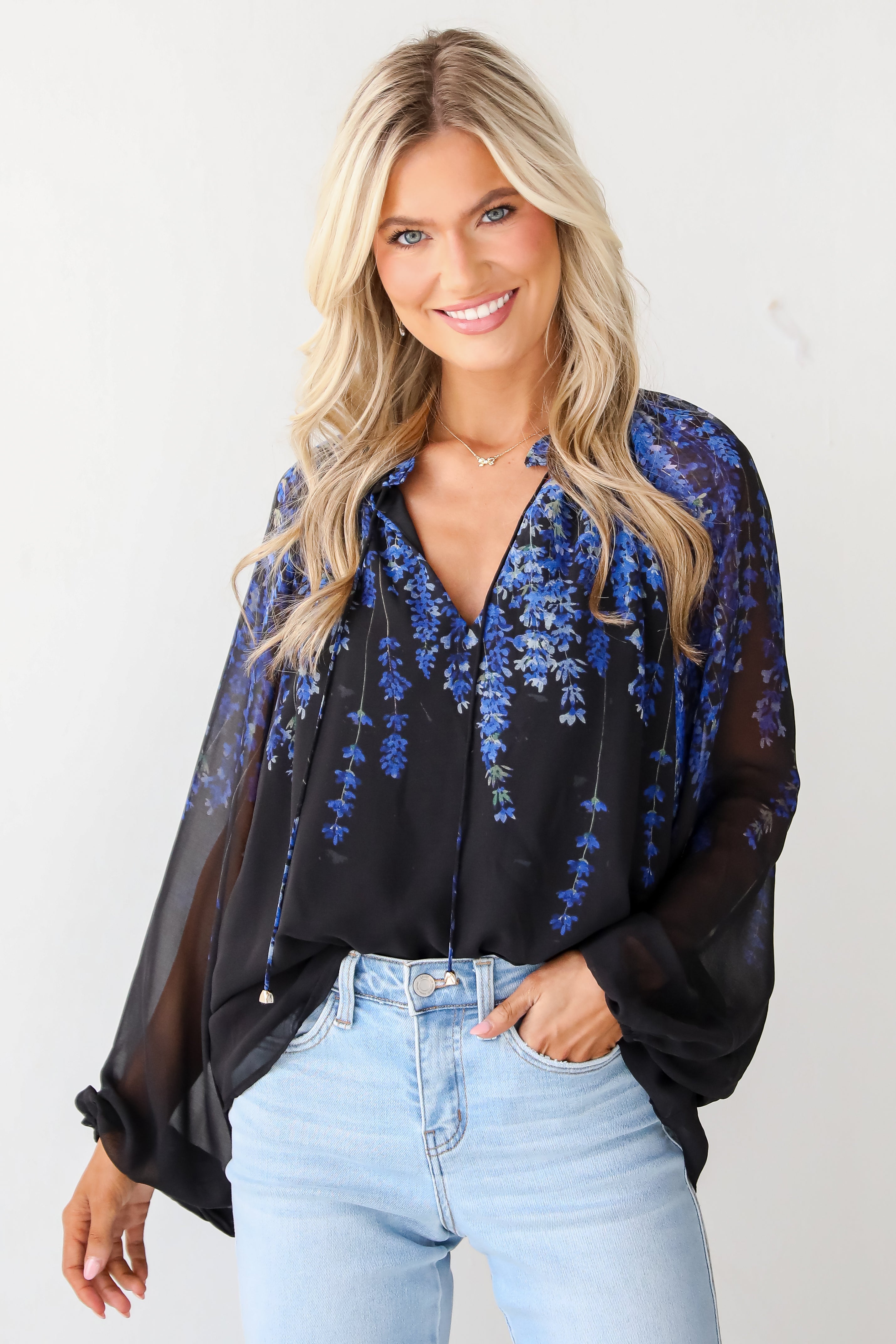 Posh Vision Black Floral Blouse