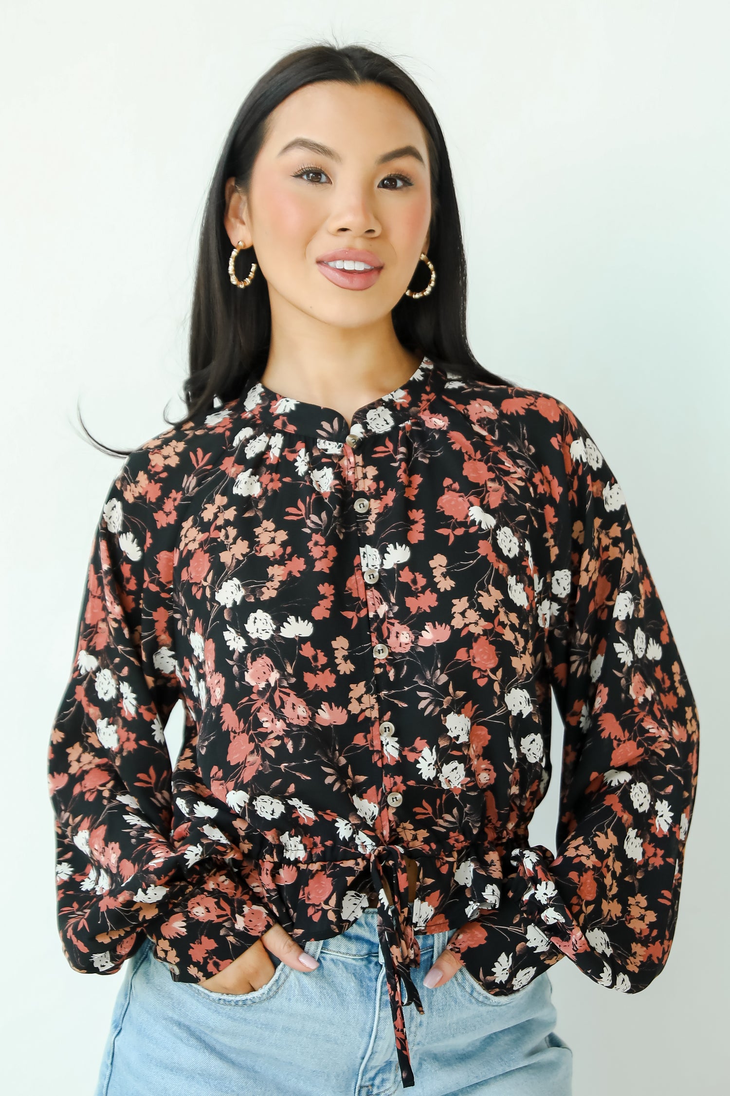 Luxe Possibilities Black Floral Blouse