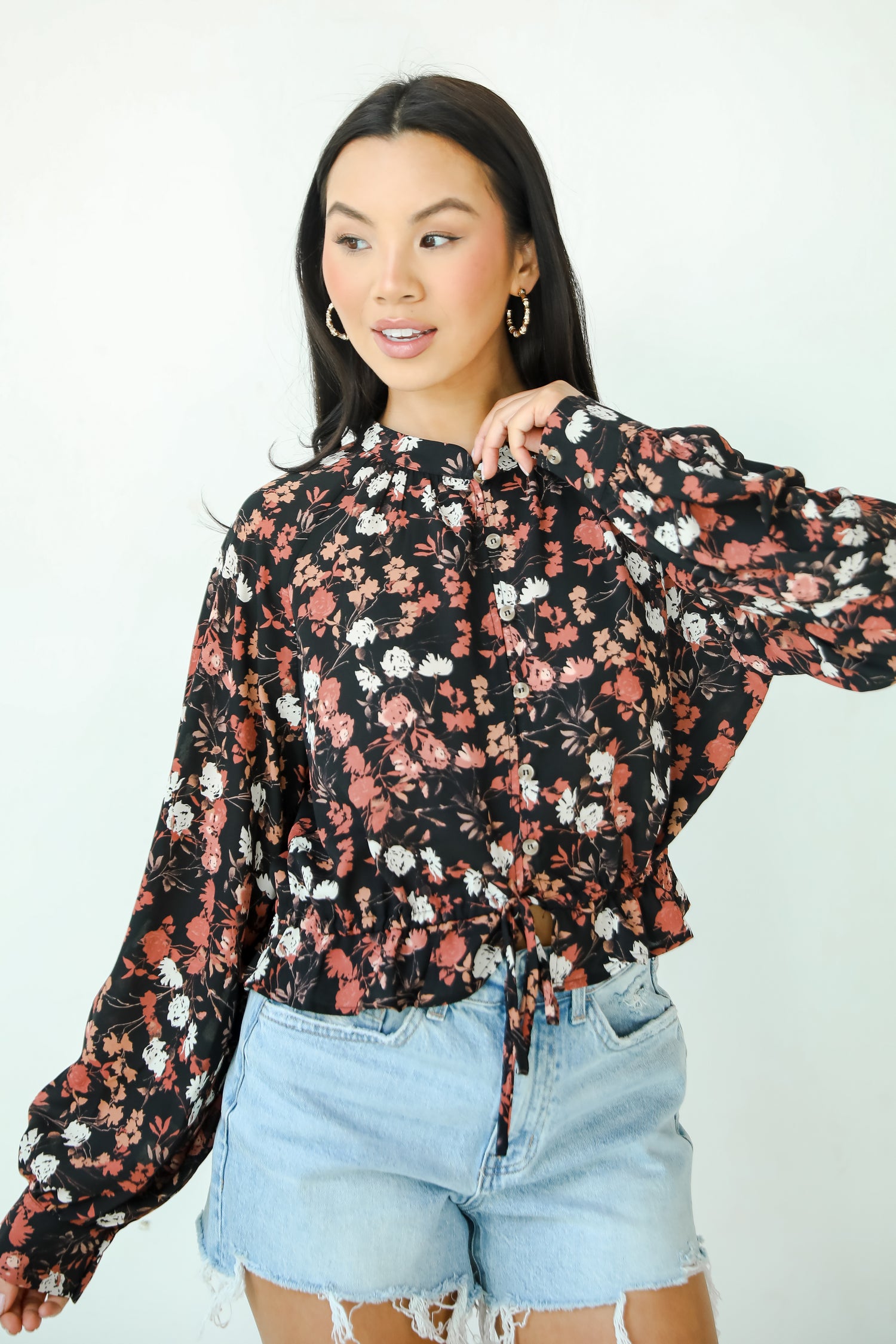 Luxe Possibilities Black Floral Blouse