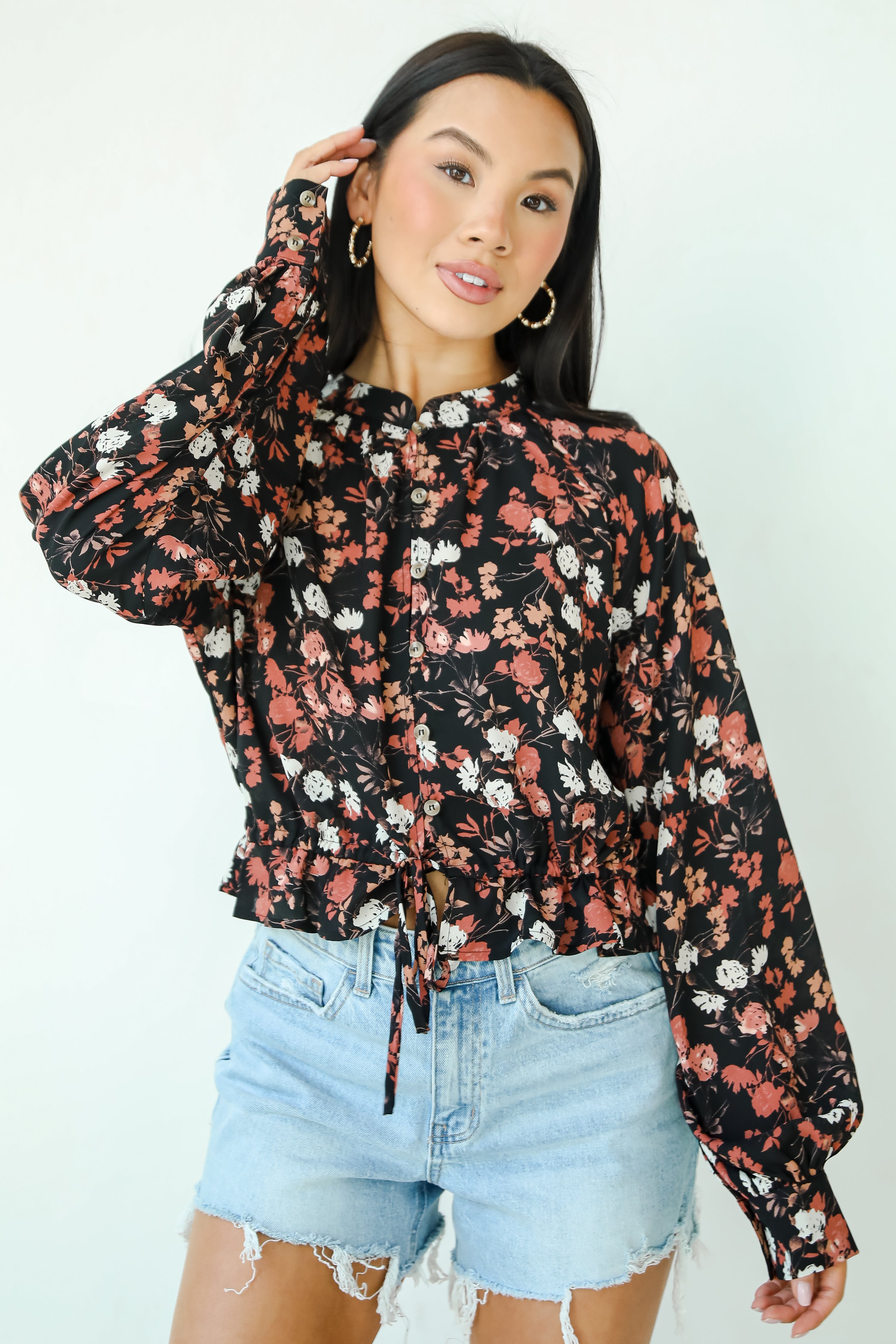 Luxe Possibilities Black Floral Blouse