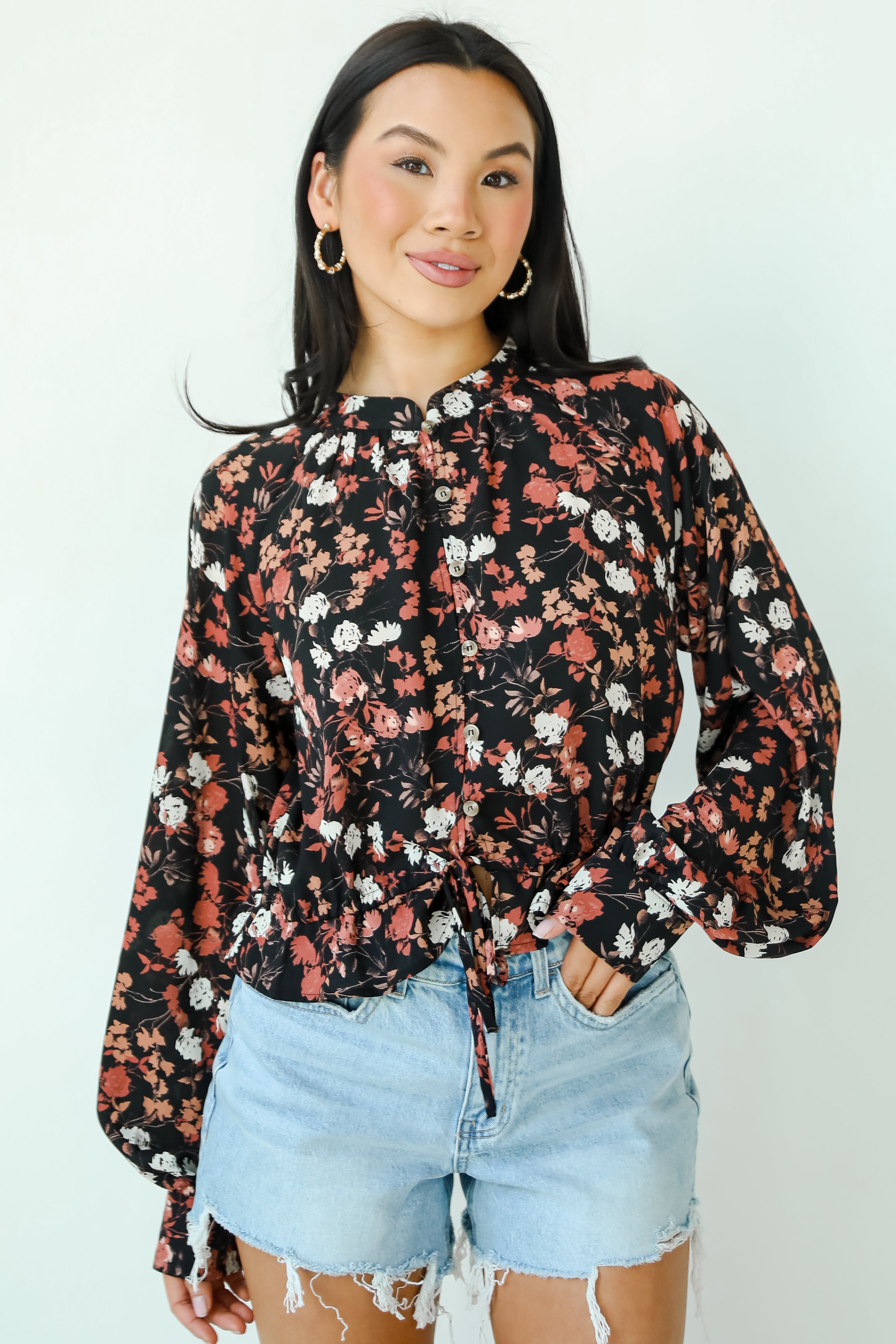 Luxe Possibilities Black Floral Blouse