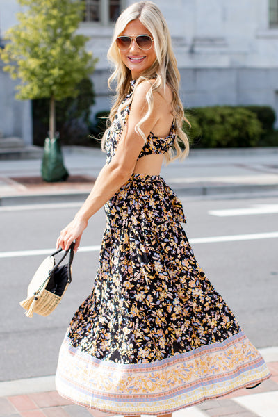 Floral Midi Dress on model
