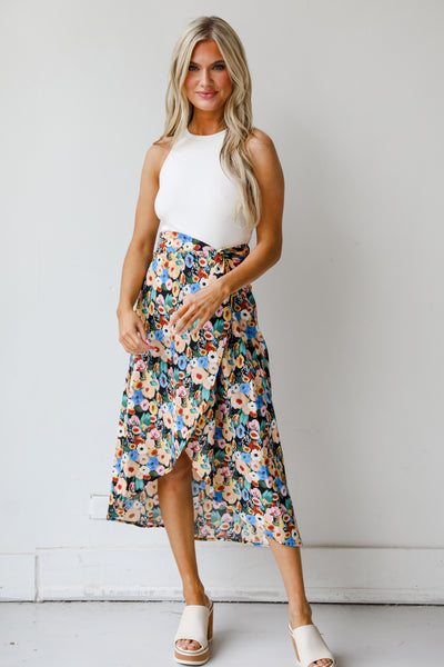 Floral Midi Skirt front view