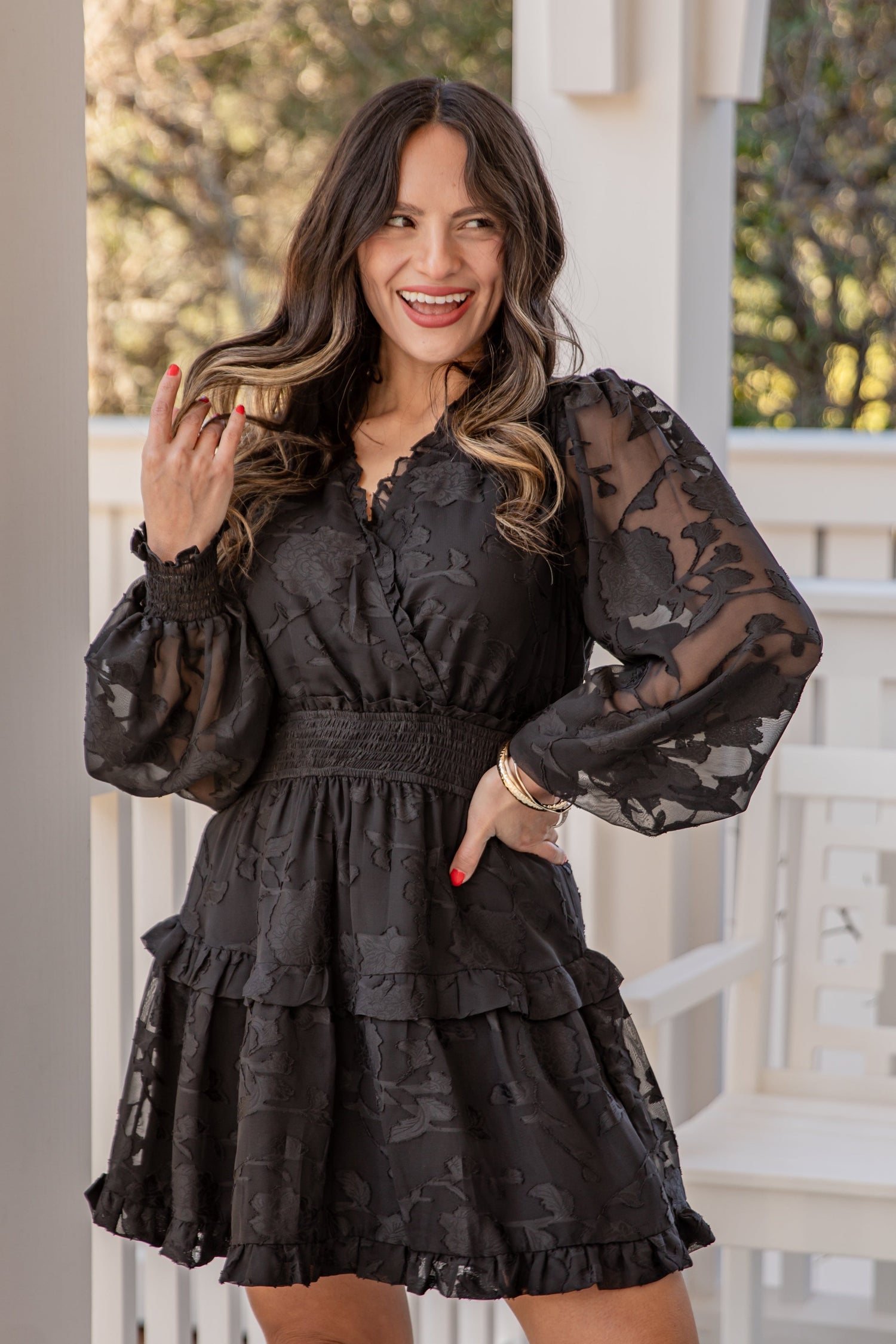 Black Floral Mini Dress | Trendy Women's Clothing Black Floral Mini Dress | Trendy Women's Clothing