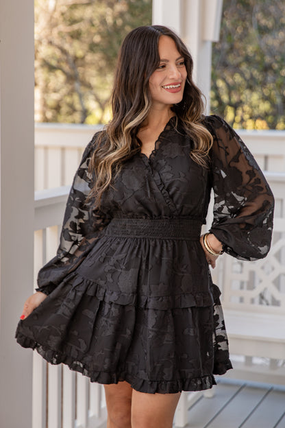 Black Floral Mini Dress | Trendy Women's Clothing