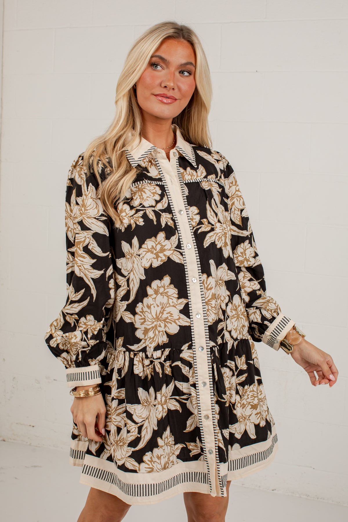 Style Notes Black Floral Mini Dress