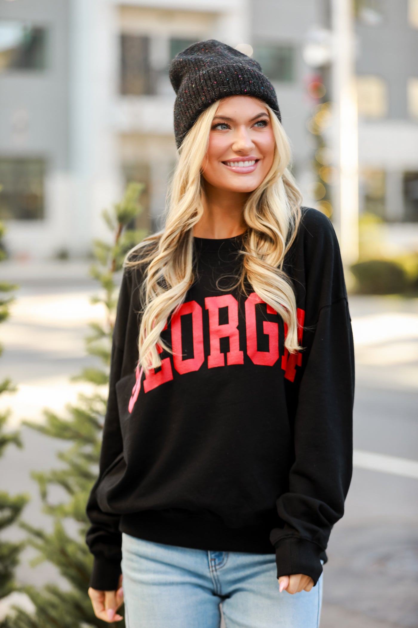 Black Oversized Georgia Sweatshirt
