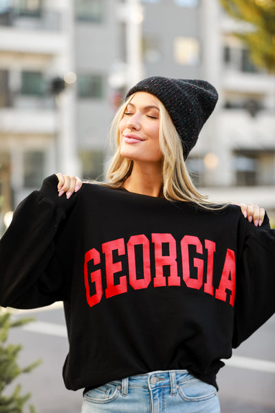 Black Oversized Georgia Sweatshirt for women