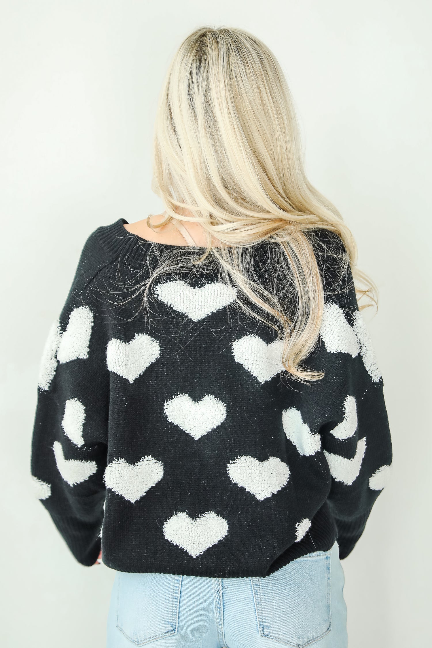 Incredibly Darling Black Heart Sweater Cardigan