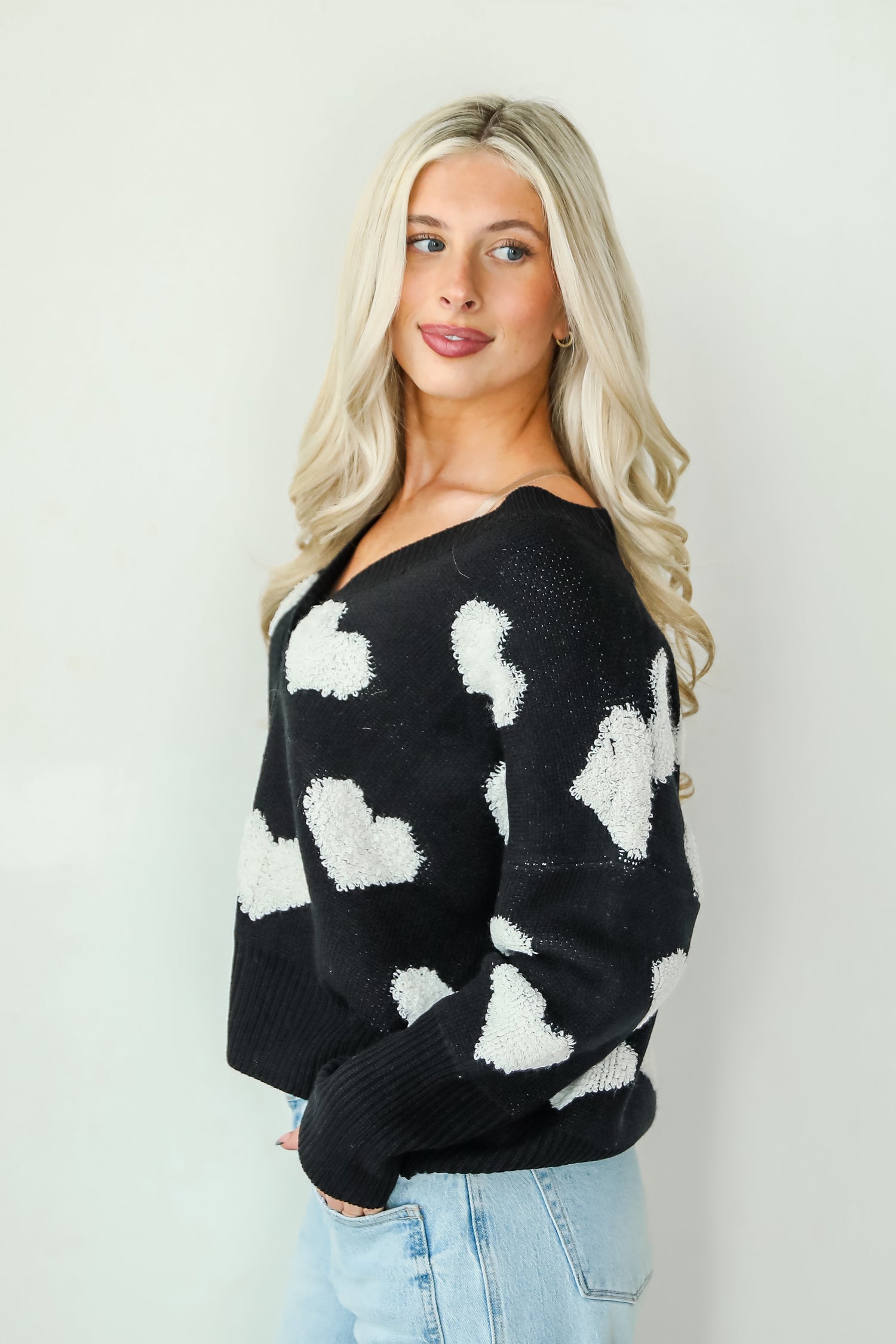 Incredibly Darling Black Heart Sweater Cardigan