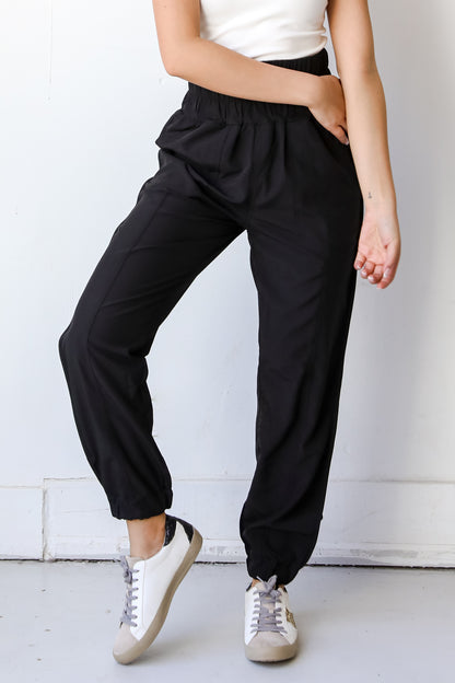 black Joggers close up