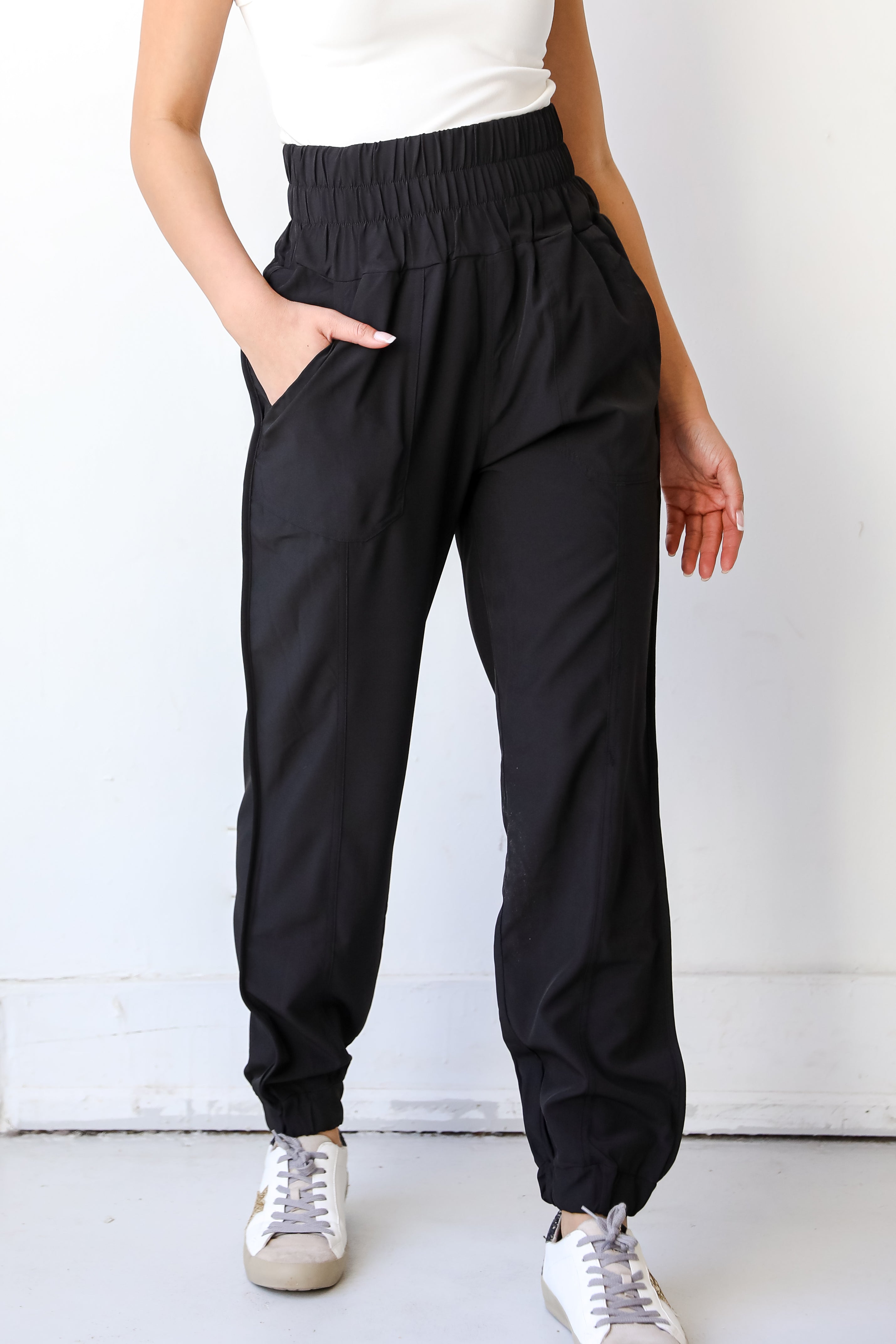 black Joggers close up