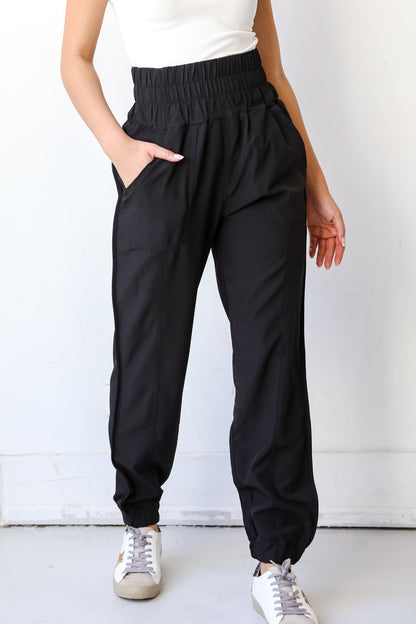 black Joggers close up