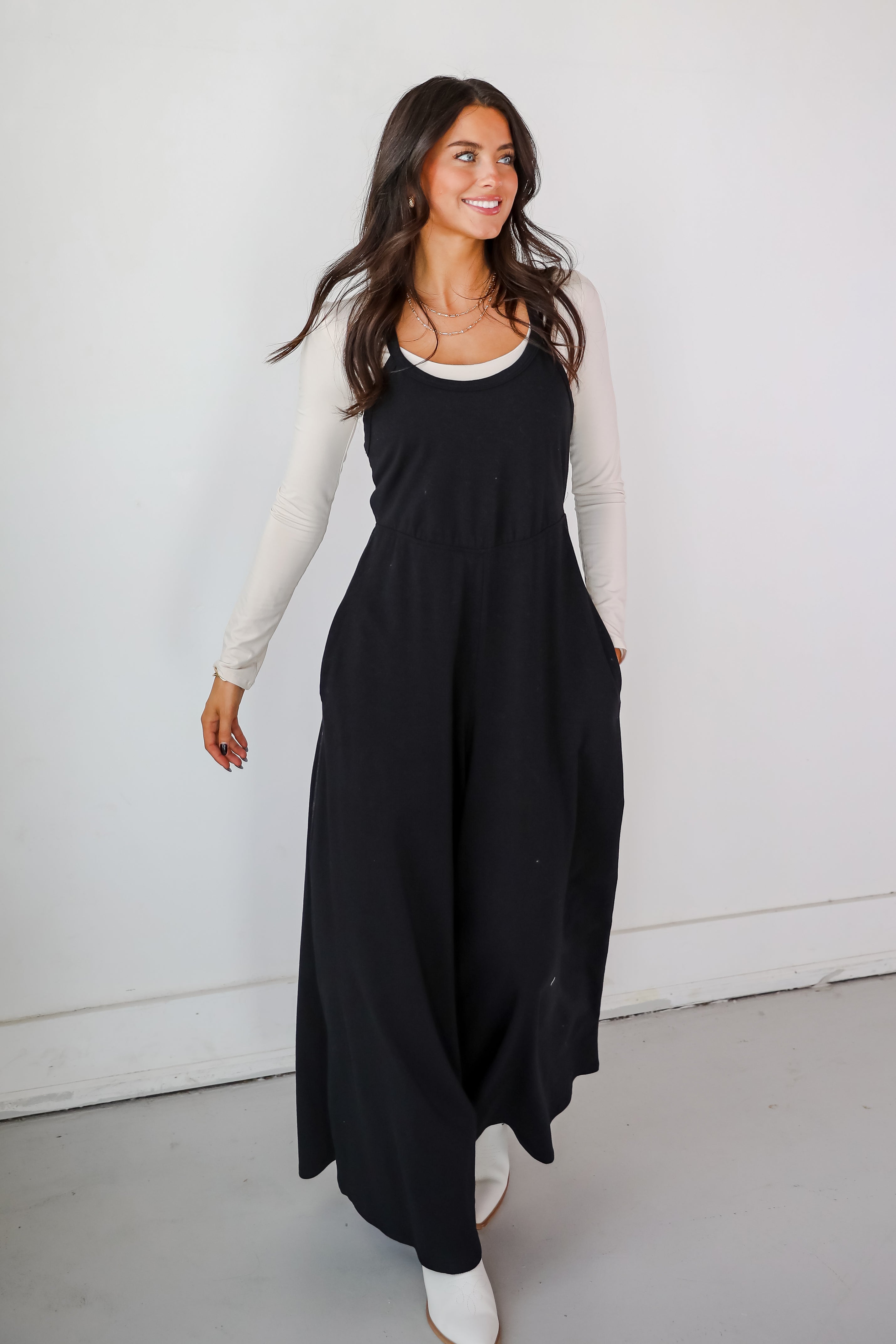 Irresistible Feelings Black Wide Leg Jumpsuit