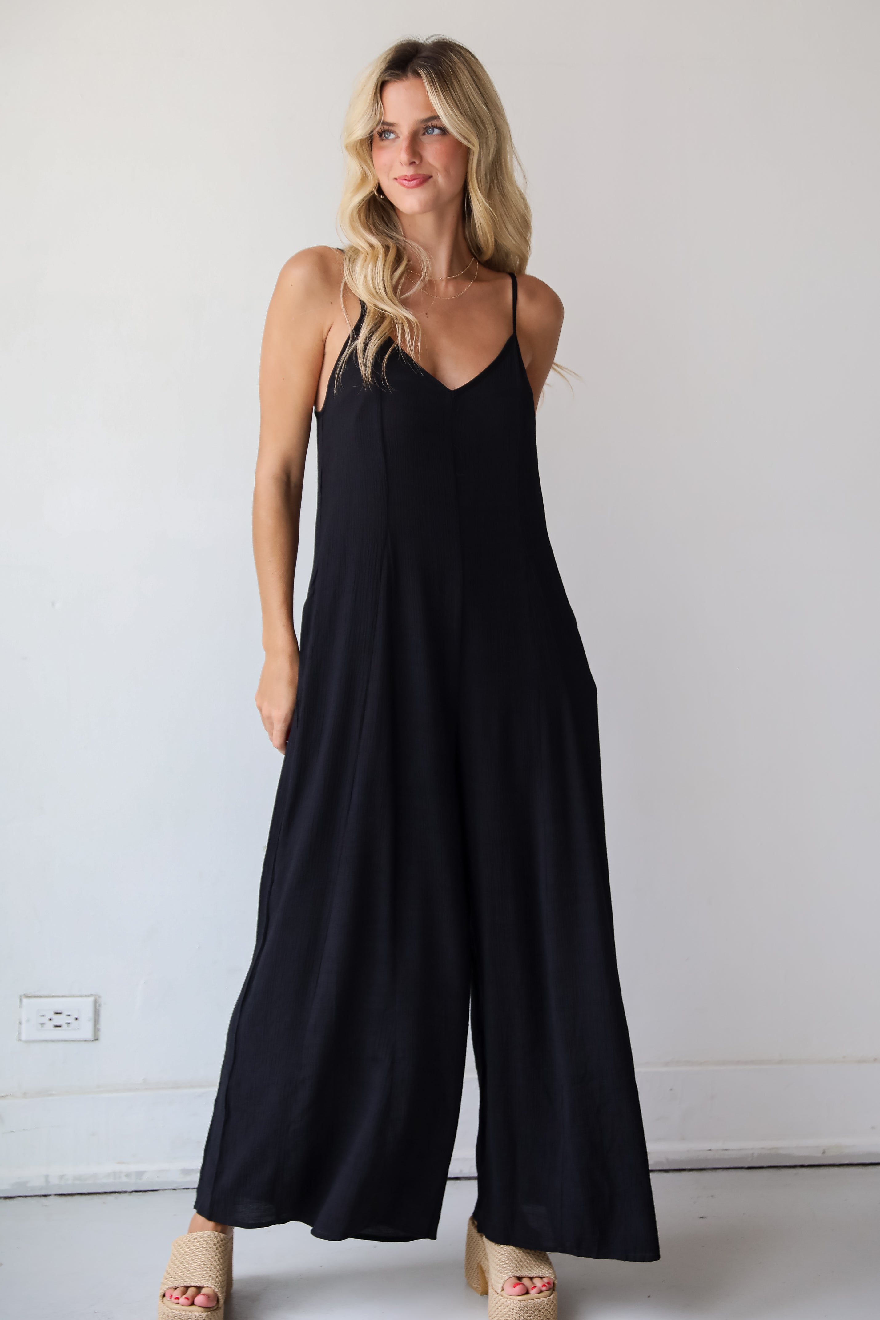 Charming Design Black Wide Leg Jumpsuit