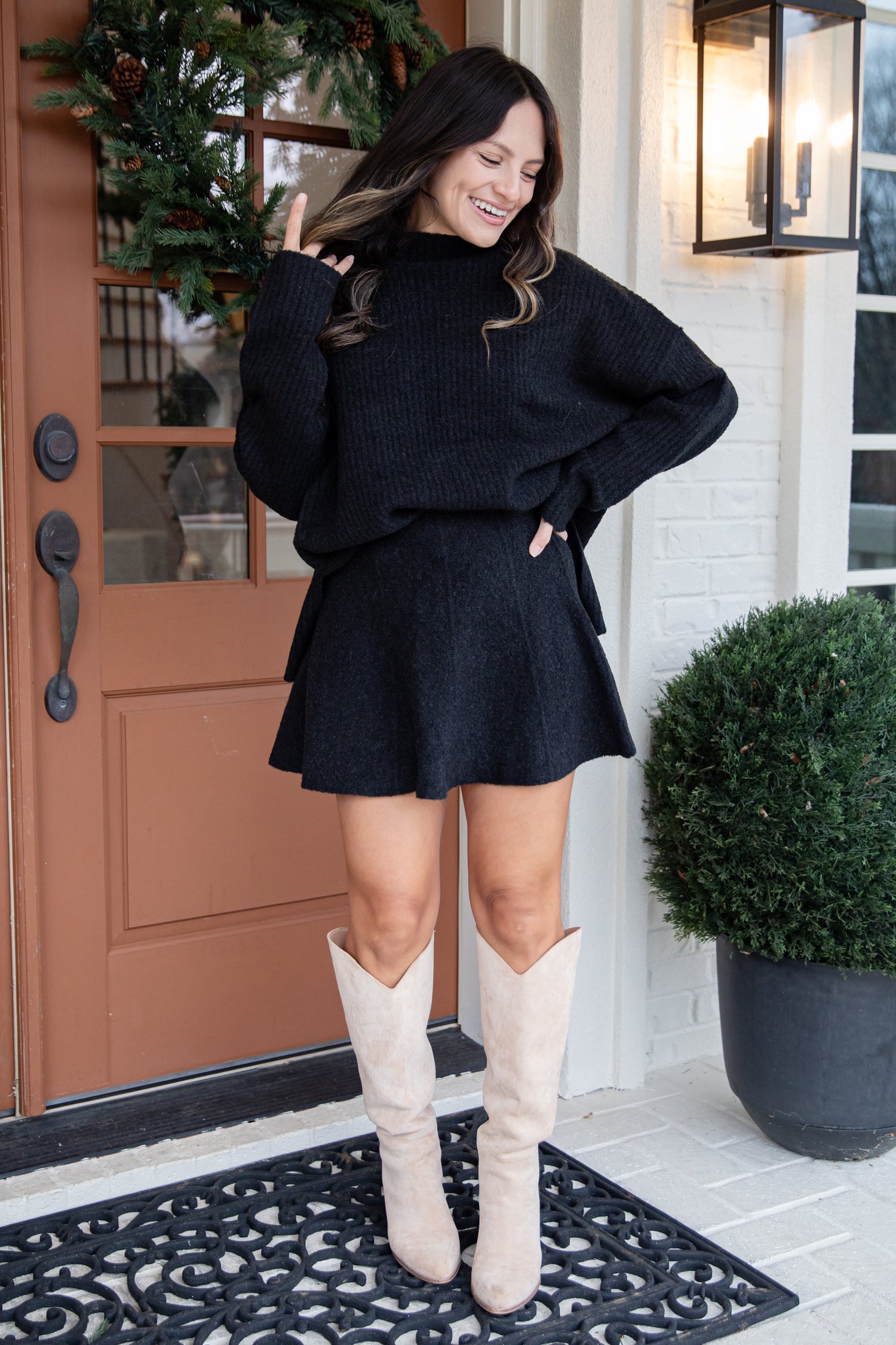 Cinnamon Spice Knit Mini Skirt | Trendy Women's Skirt | Dress Up Black / Medium Cinnamon Spice Knit Mini Skirt | Trendy Women's Skirt | Dress Up Black / Medium