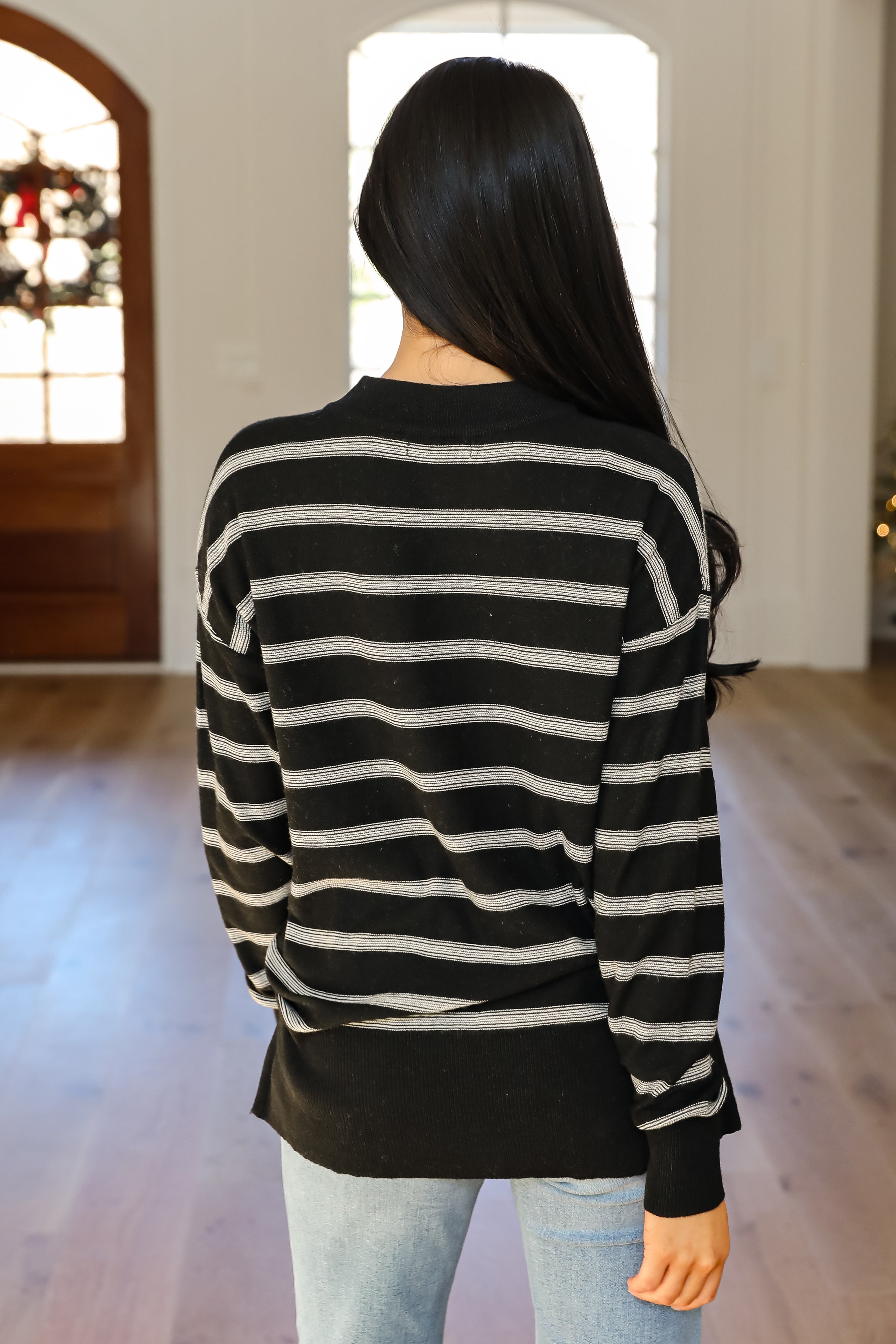 Adorable Simplicity Striped Lightweight Knit Sweater