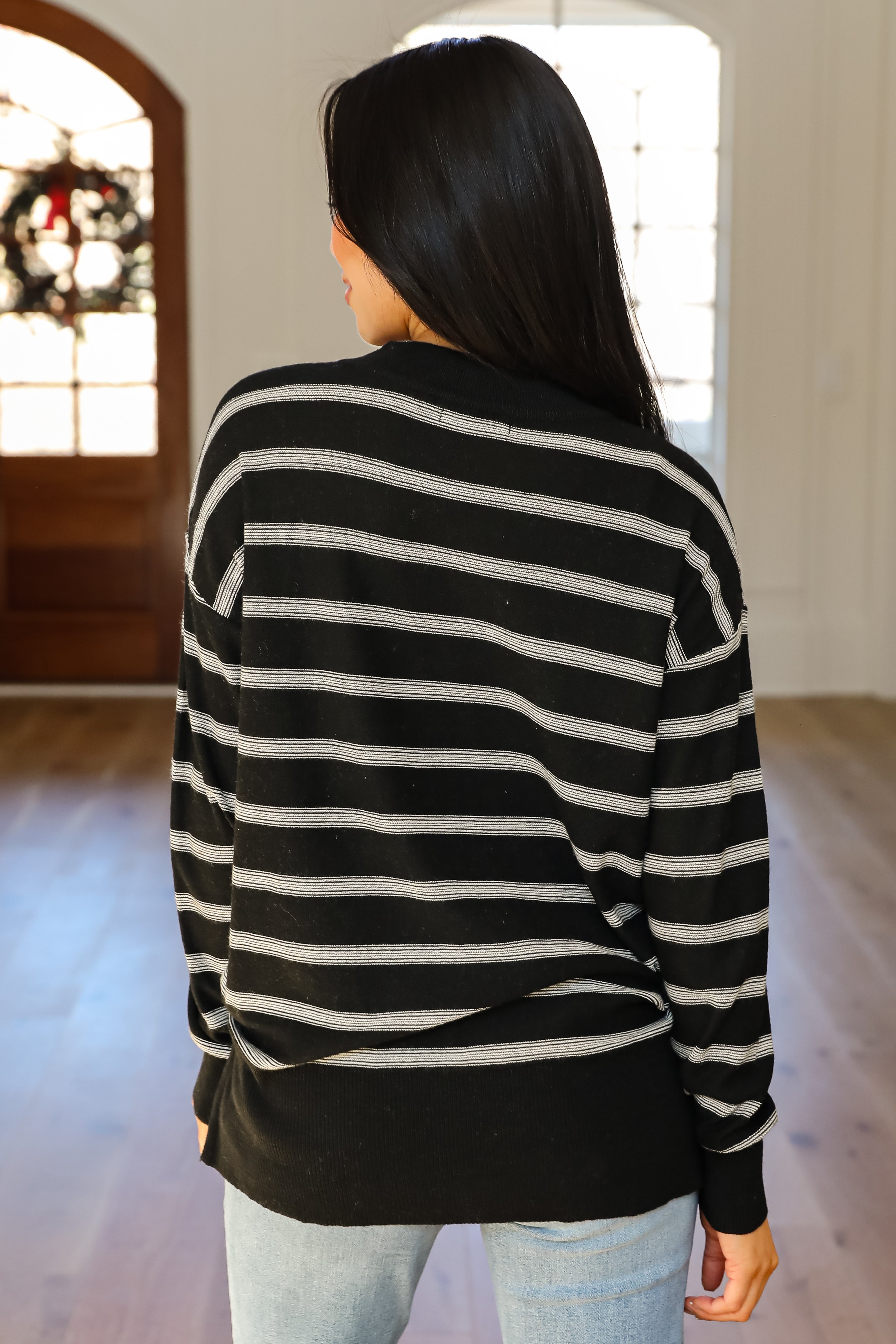 Adorable Simplicity Striped Lightweight Knit Sweater