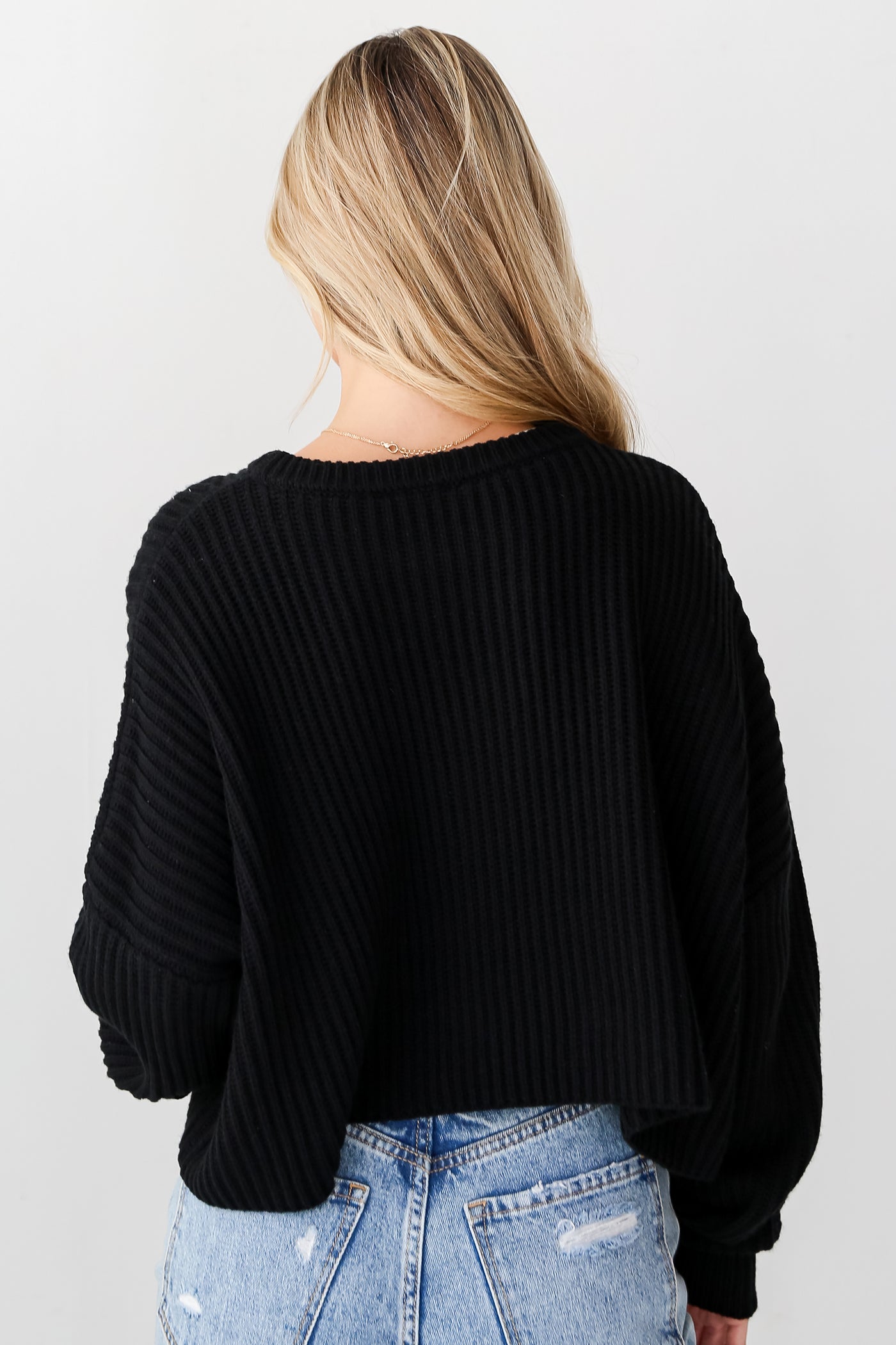 Black Sweater back view