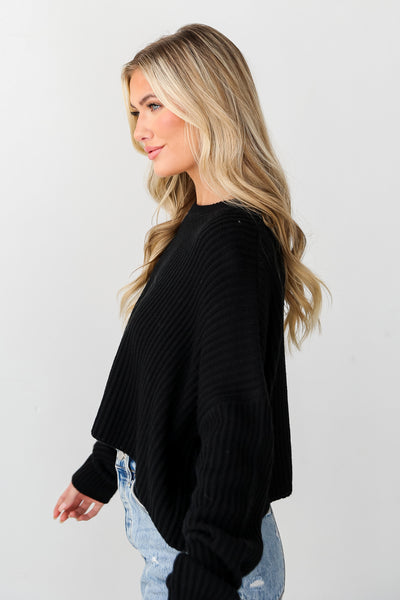 cropped Black Sweater