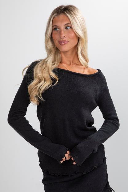 black sweater