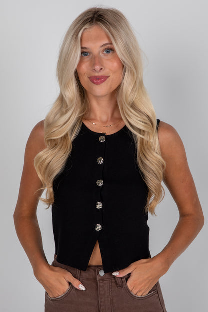 black knit vest