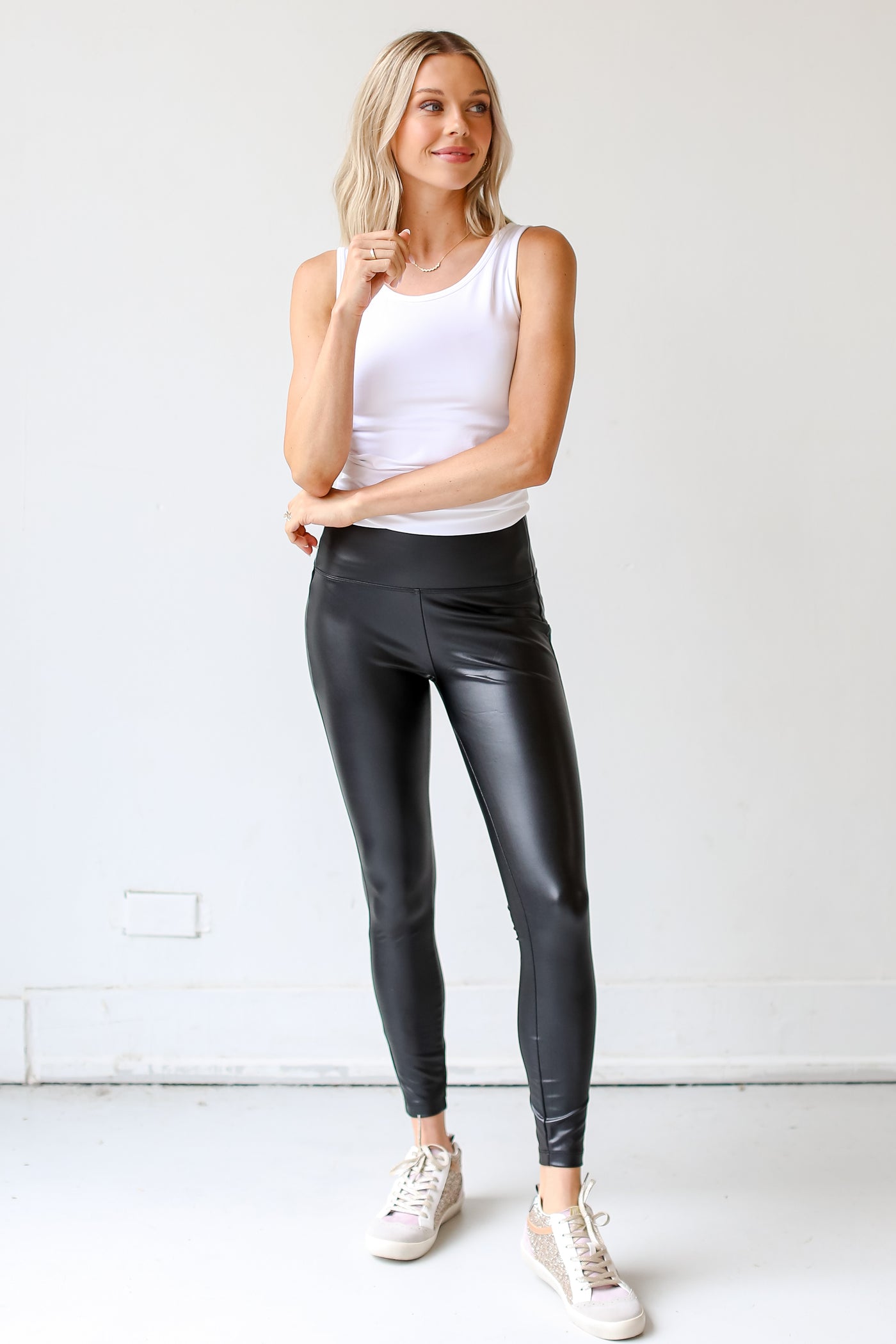 Flirty Allure High Waist Faux Leather Legging In Black • Impressions Online  Boutique