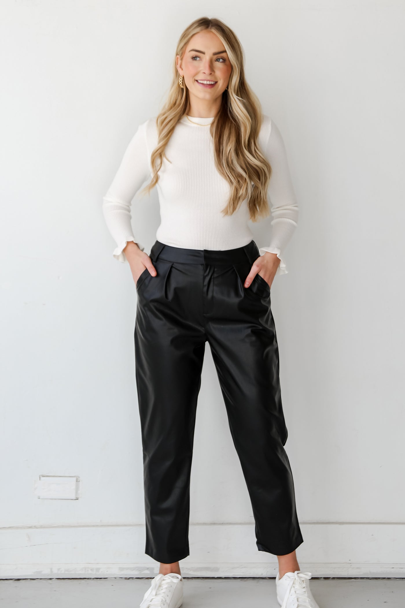 Black Leather Pants front view
