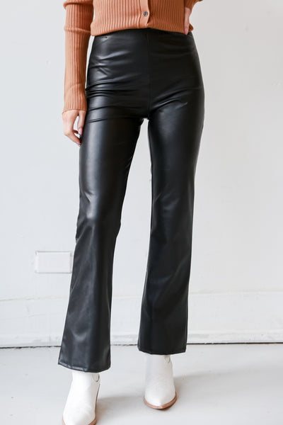 high waisted Black Leather Pants