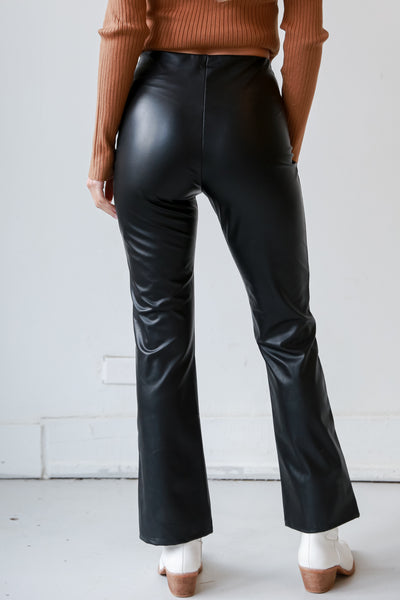womens Black Leather Pants