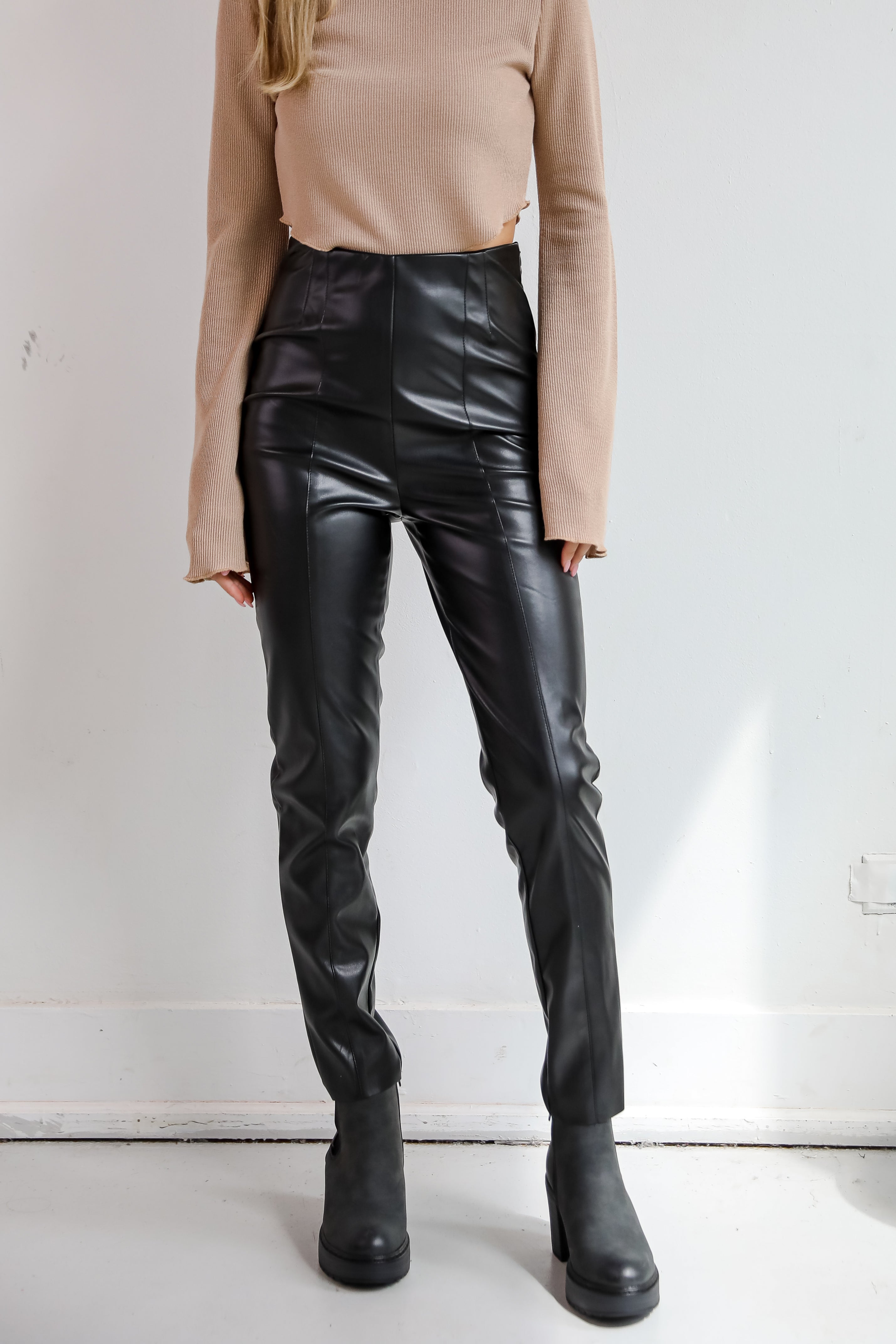 Regal Passion Black Leather Pants