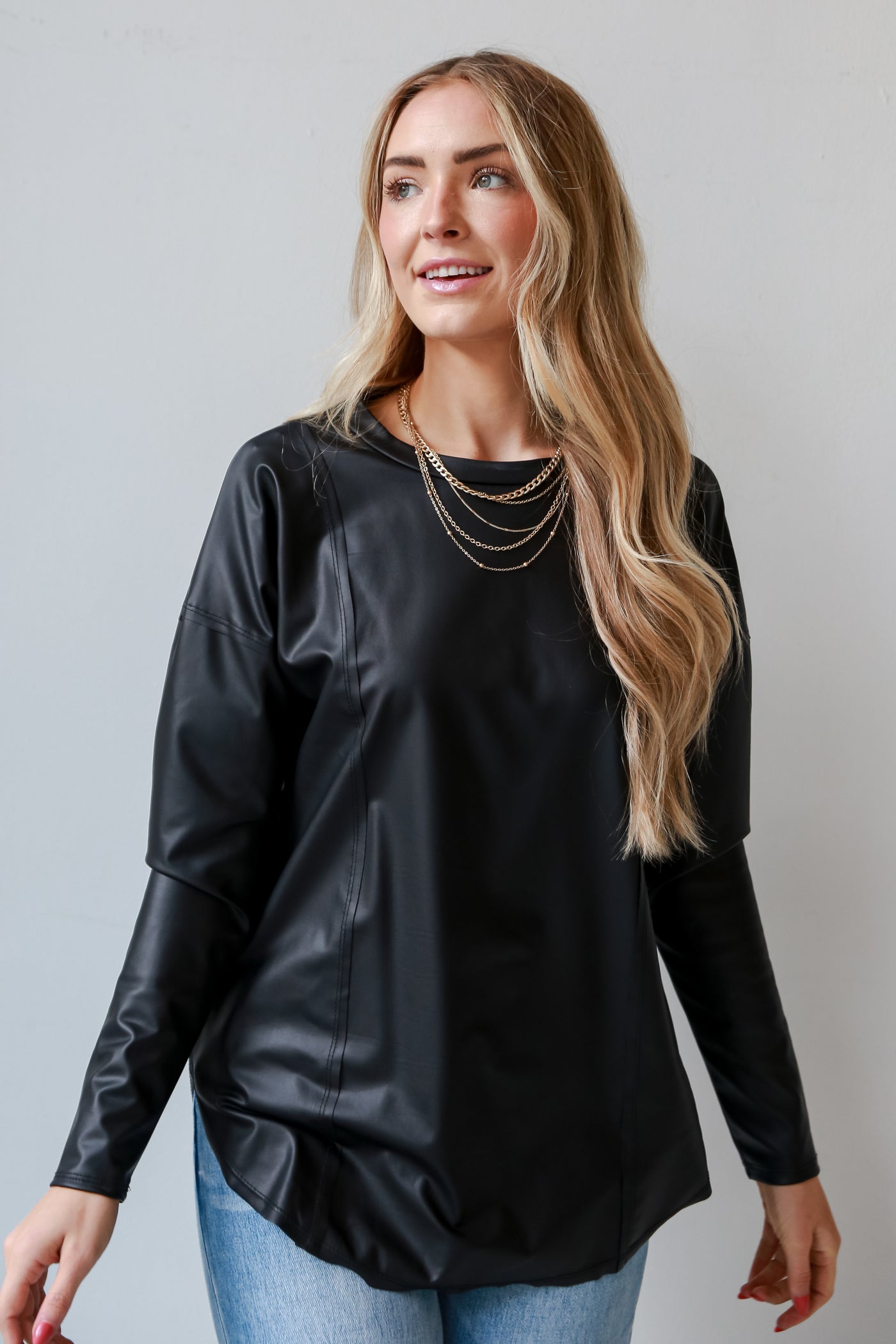 chic Black Leather Top