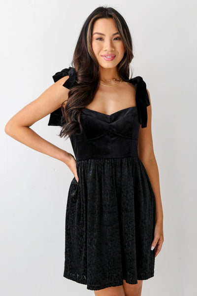 Black Velvet Leopard Mini Dress.  Cheap Dresses. Online cheap dresses
