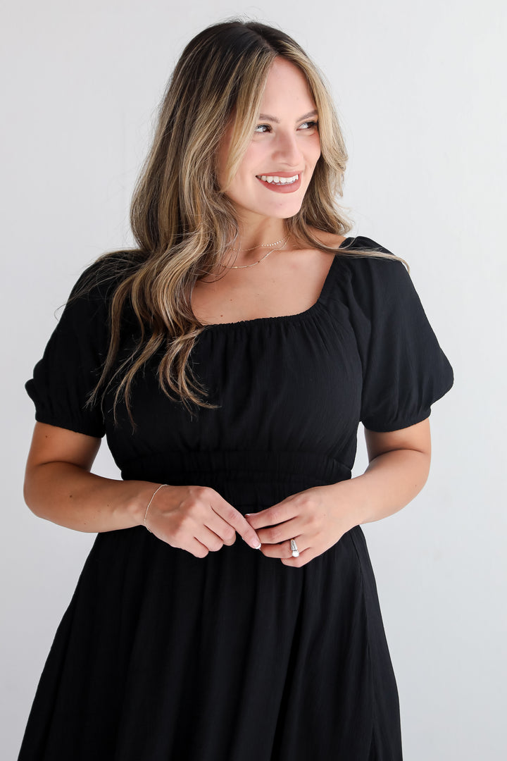 Instinctually Flirty Black Maxi Dress