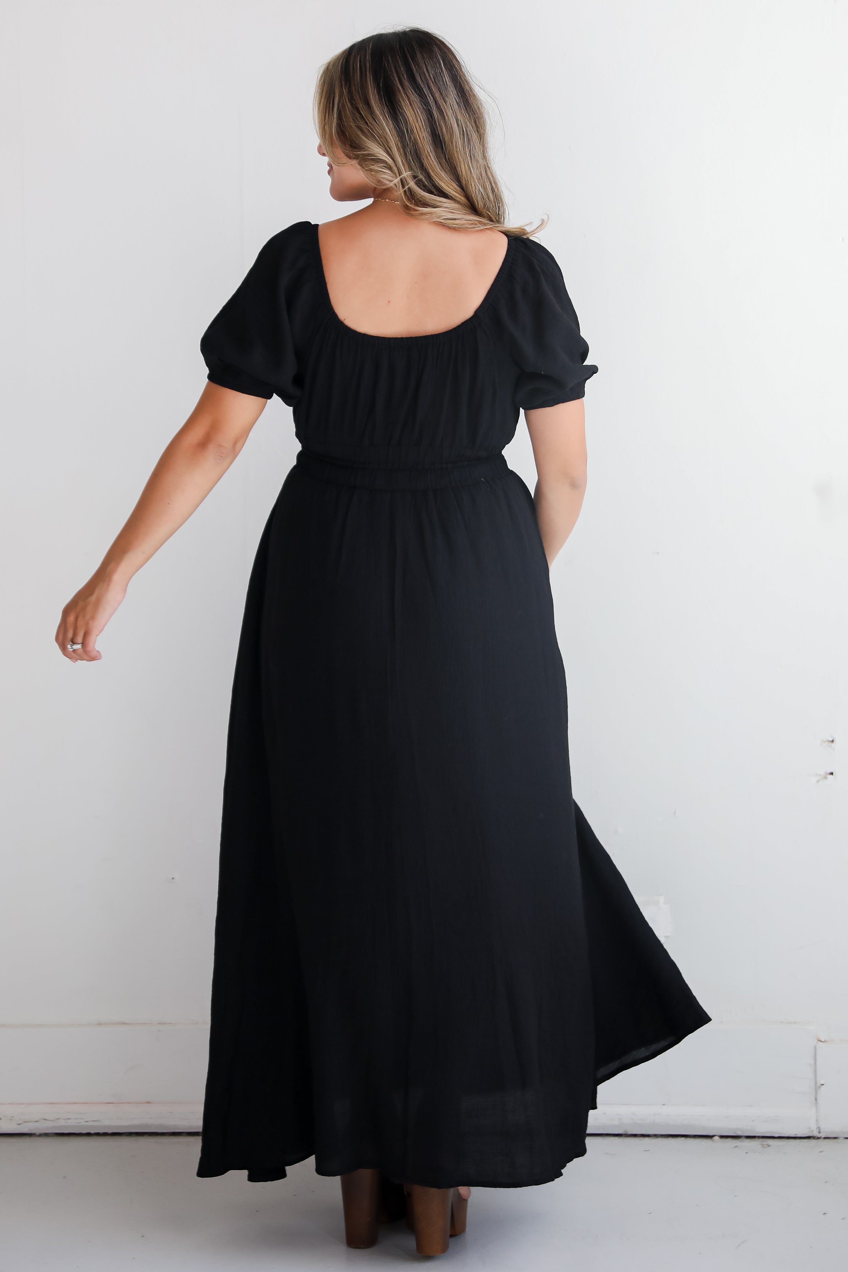 Instinctually Flirty Black Maxi Dress