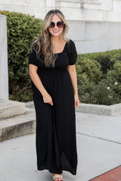 Instinctually Flirty Black Maxi Dress