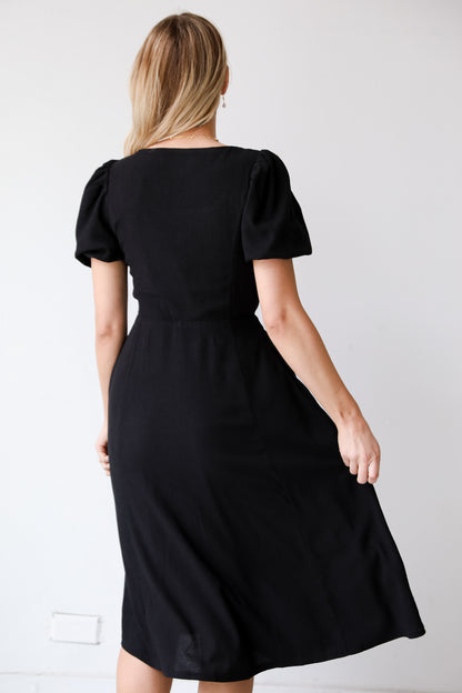 flowy black midi dress, Black Midi Dress, You&