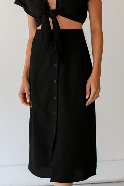 black Midi Skirt front view