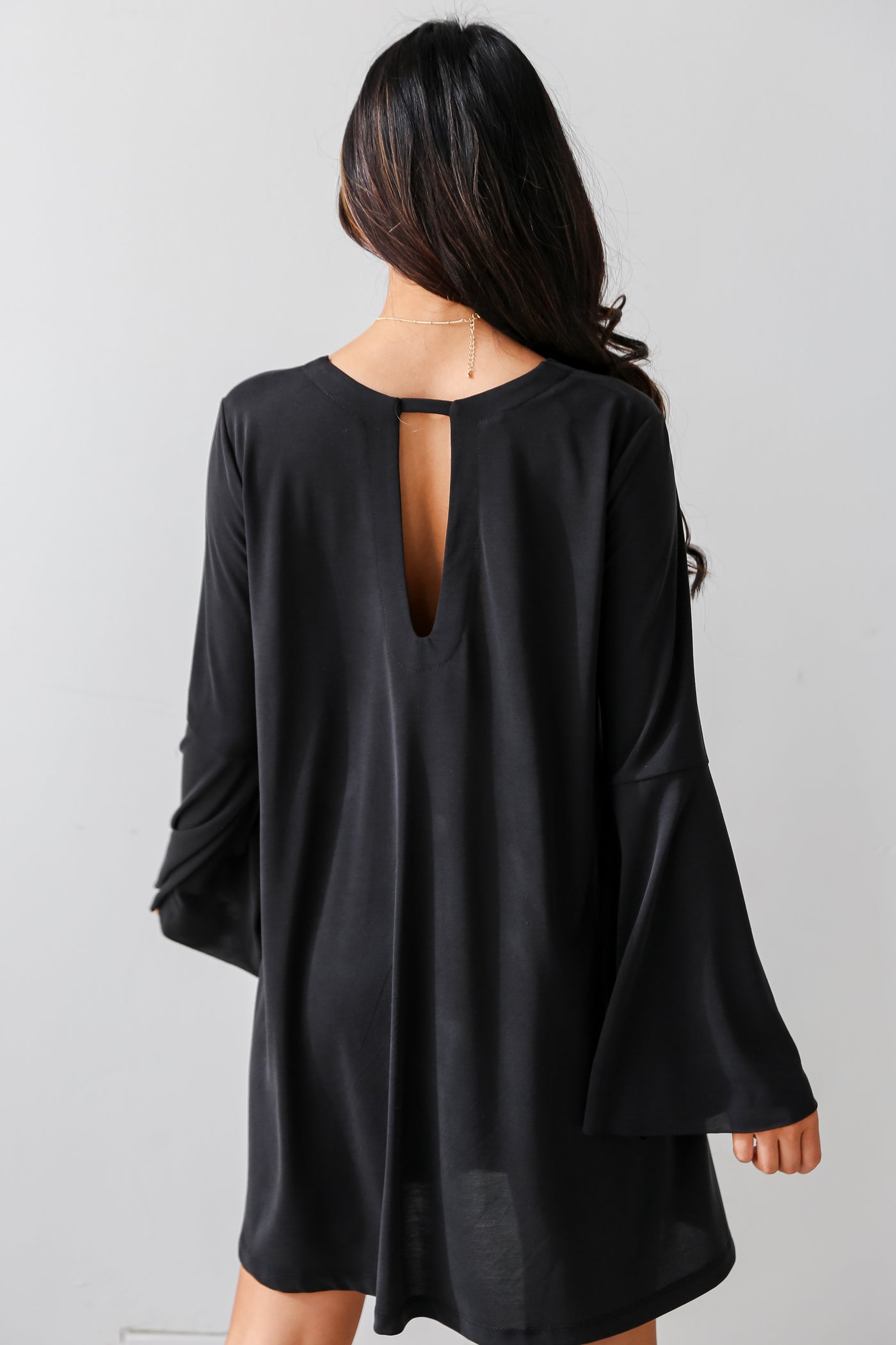 womens Black Bell Sleeve Mini Dress.  Cheap Dresses. Online cheap dresses