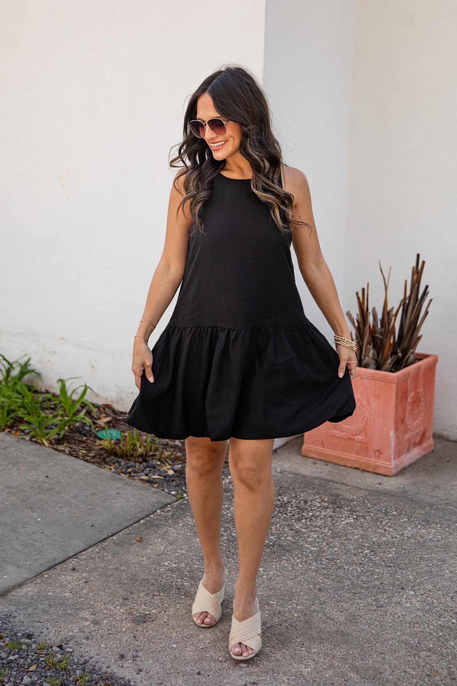 ladies black mini dress Velvi - Misha Mini Dress - Lace Up Fitted Dress - Black