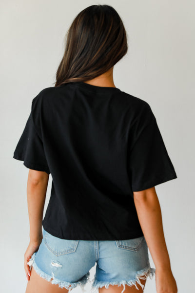Black Nashville Tennessee Cropped Block Letter Tee back view
