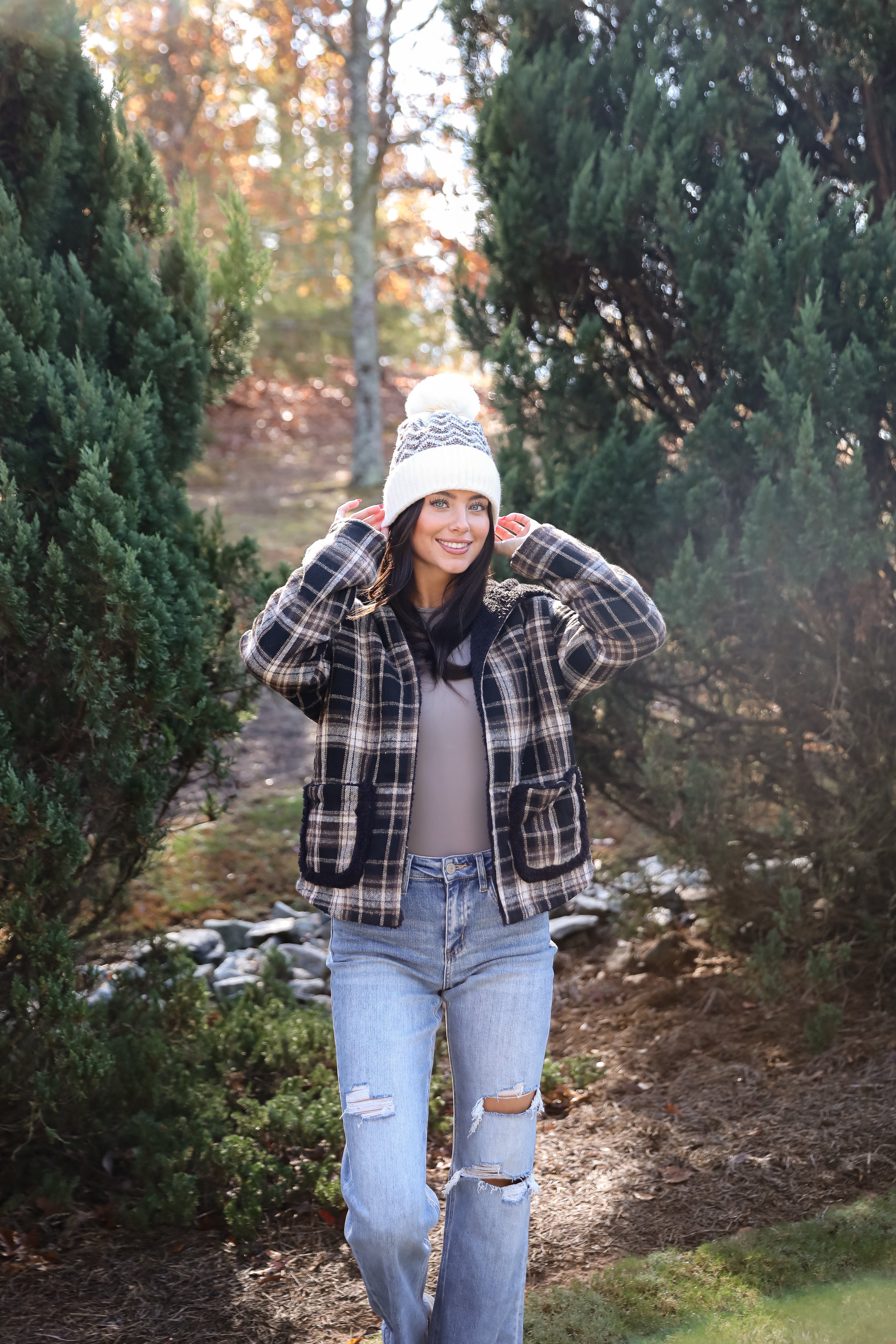 Perfected Comfort Reversible Sherpa Plaid Jacket