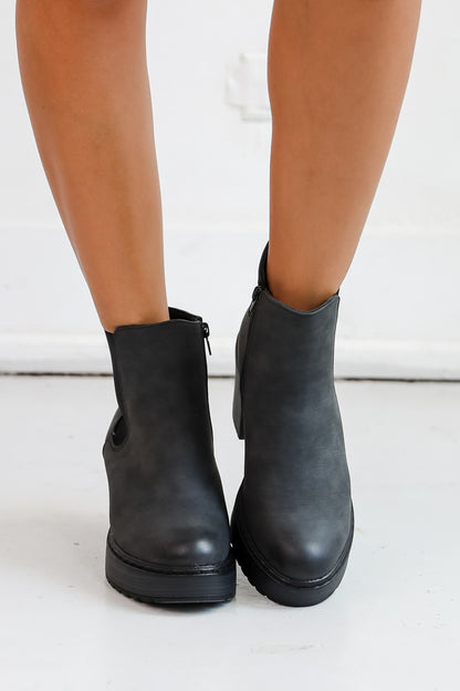 Now Is The Time Black Platform Booties