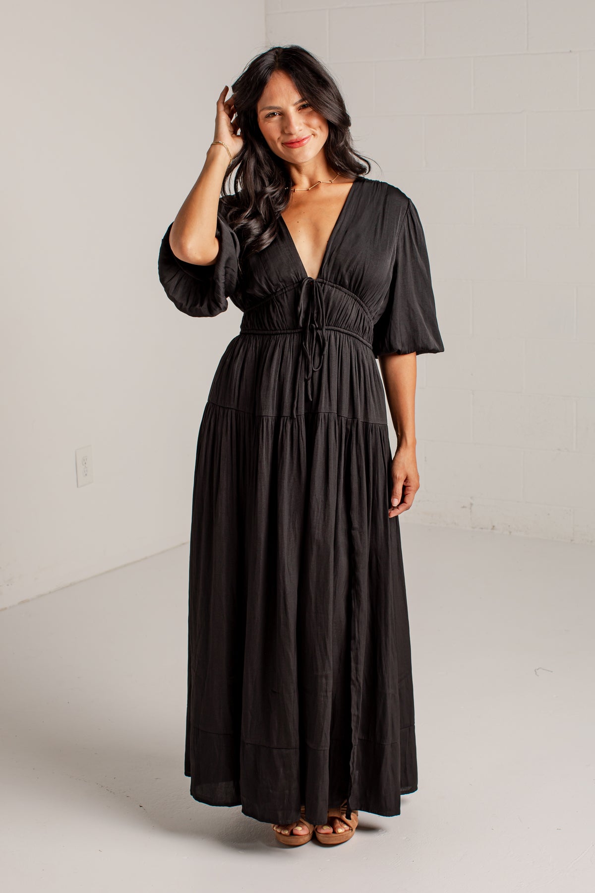 Beautifully Yours Puff Sleeve Maxi Dress