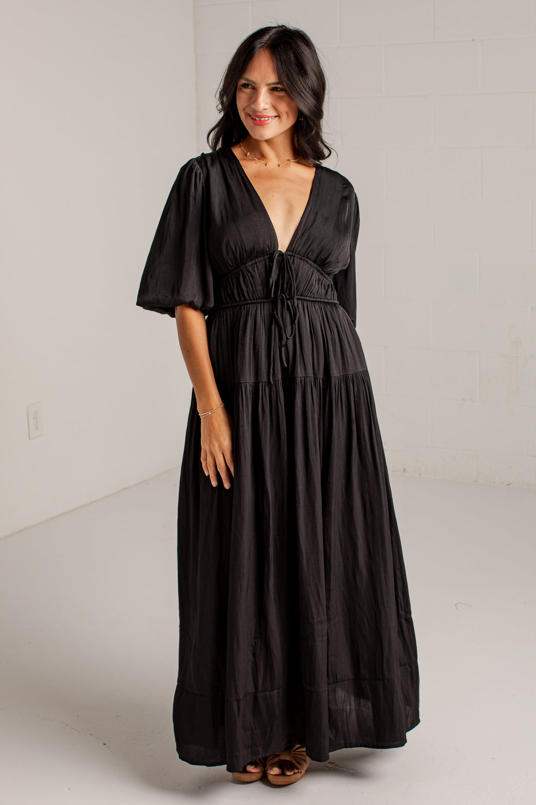 Beautifully Yours Puff Sleeve Maxi Dress