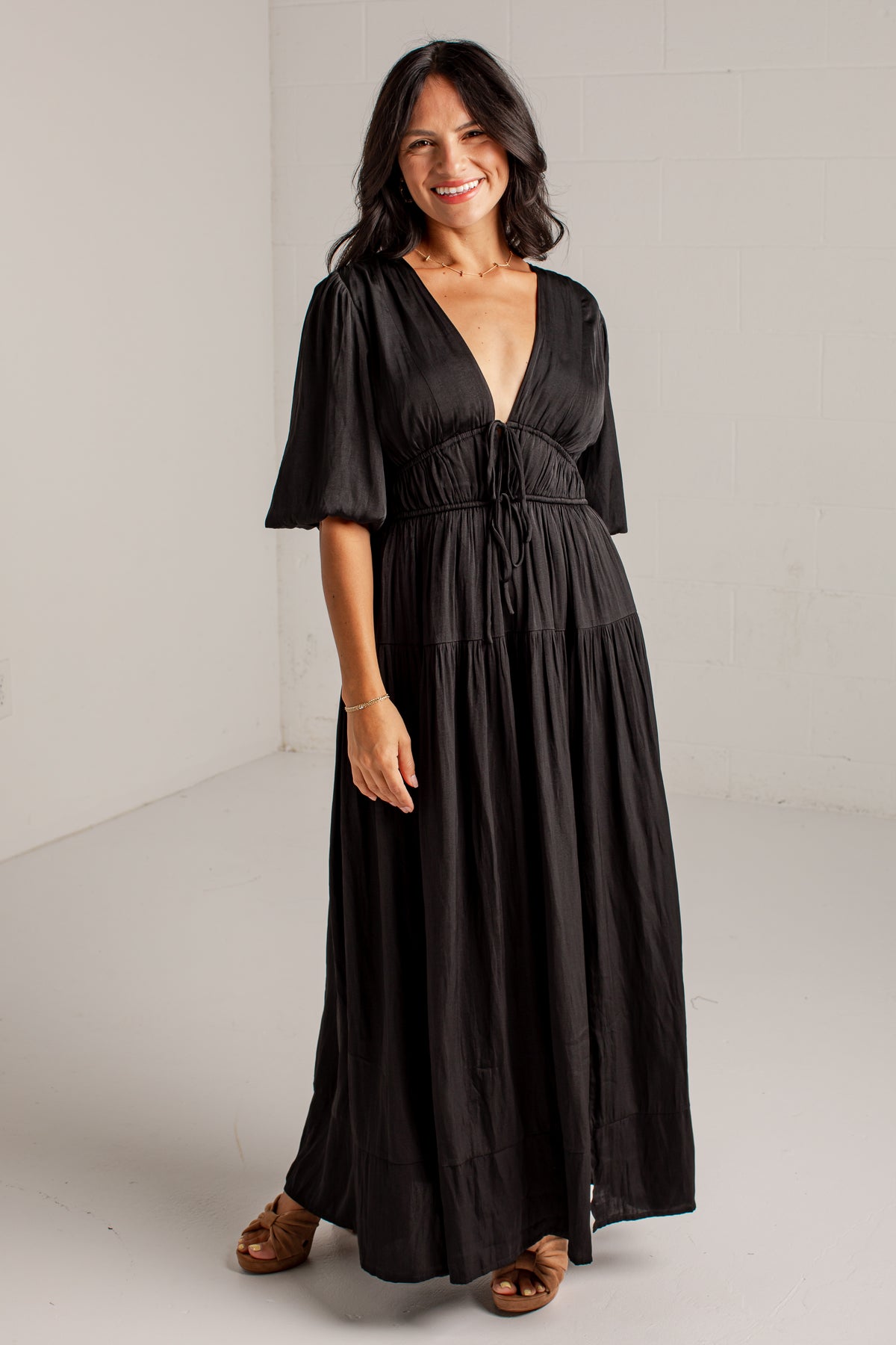 Beautifully Yours Puff Sleeve Maxi Dress