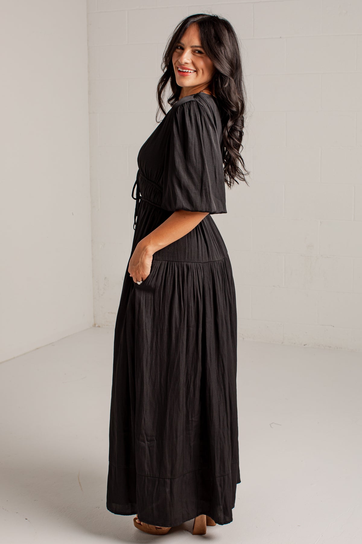 Beautifully Yours Puff Sleeve Maxi Dress